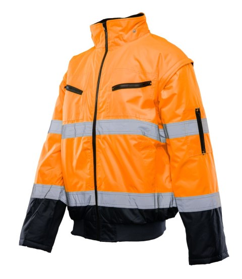 BOMBER HI-VI 2W1 - KAT.II KLASA 3 wstawka kolor - Granat/Pomarańcz 3XL.