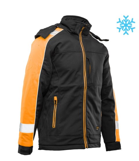 OCIEPLANY SOFTSHELL RIVAL POMARAŃCZOWY - CZARNO-POMARAŃCZOWY(cp) XL