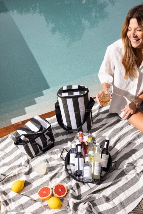 CITY TORBA TERMICZNA STRIPE WYSOKA rPET, ZIELONO-CZARNY CITY TORBA TERMICZNA STRIPE WYSOKA rPET, ZIELONO-CZARNY
