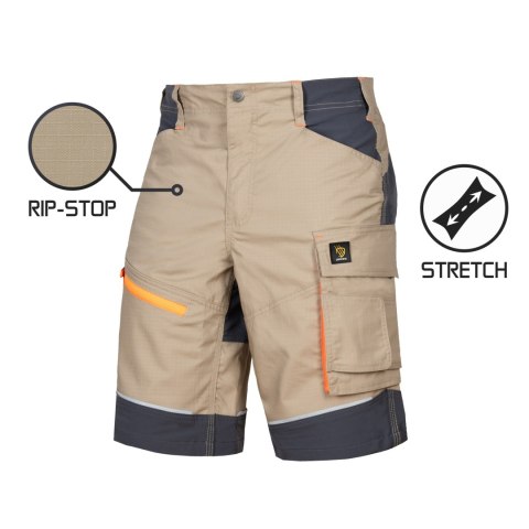 SPODNIE KRÓTKIE LIDO SPANDEX KHAKI ROZM.58 SPODNIE KRÓTKIE LIDO SPANDEX KHAKI ROZM.58