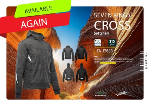 SOFTSHELL CROSS STALOWY - Stalowy L SOFTSHELL CROSS STALOWY - Stalowy L